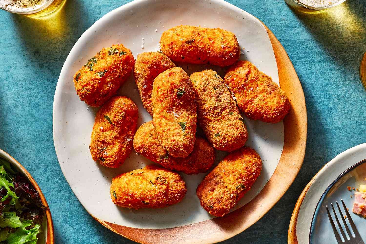 Croquettes Made With Mashed Potatoes And Ham