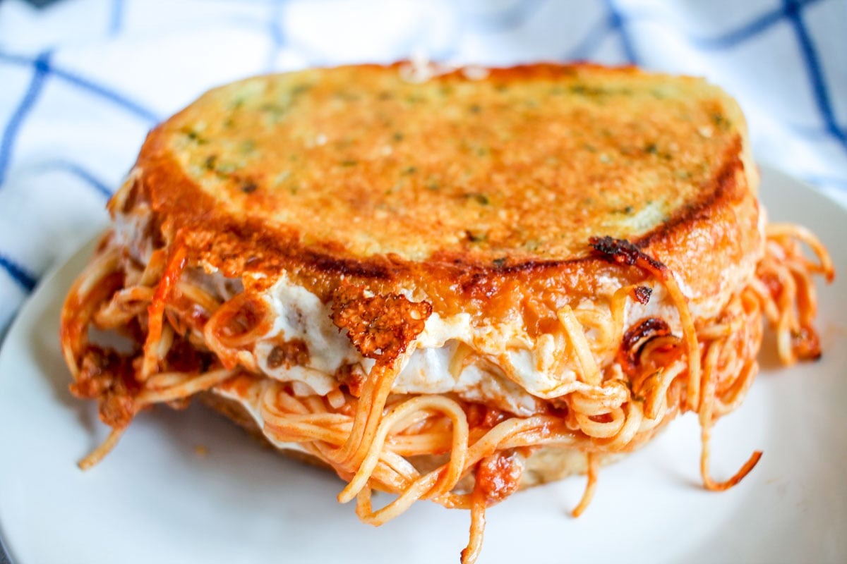 Grilled Cheese With Leftover Pasta Inside