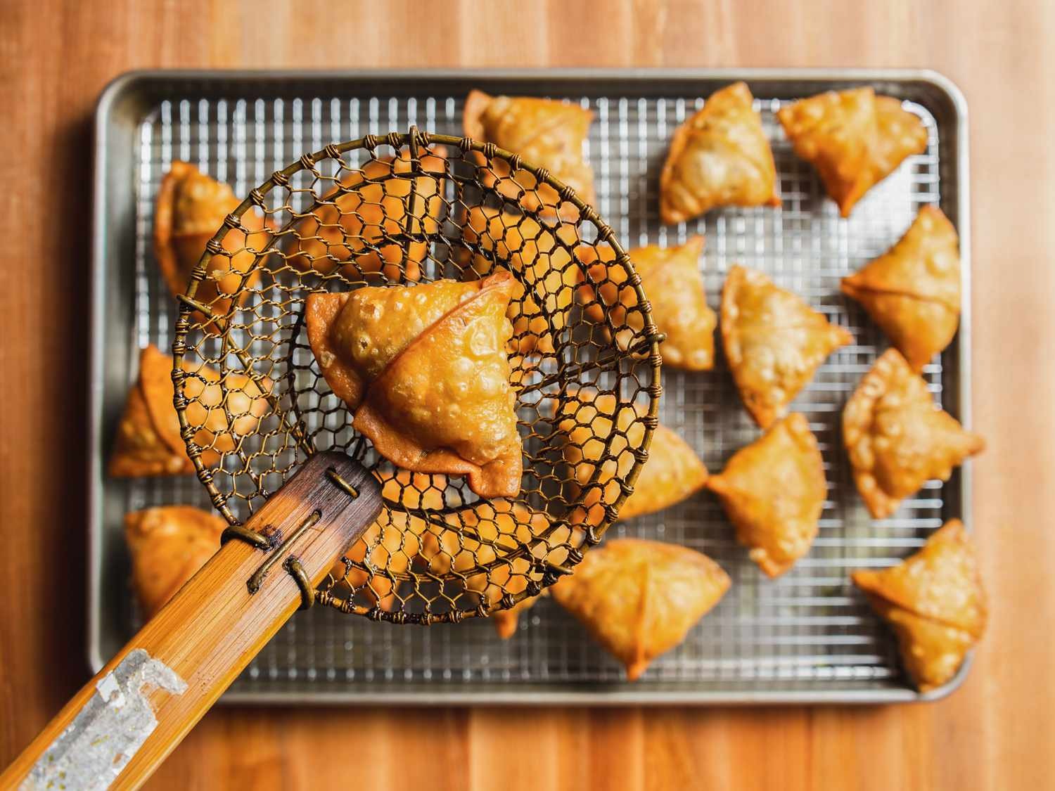 Samosas Filled With Mashed Potatoes And Peas