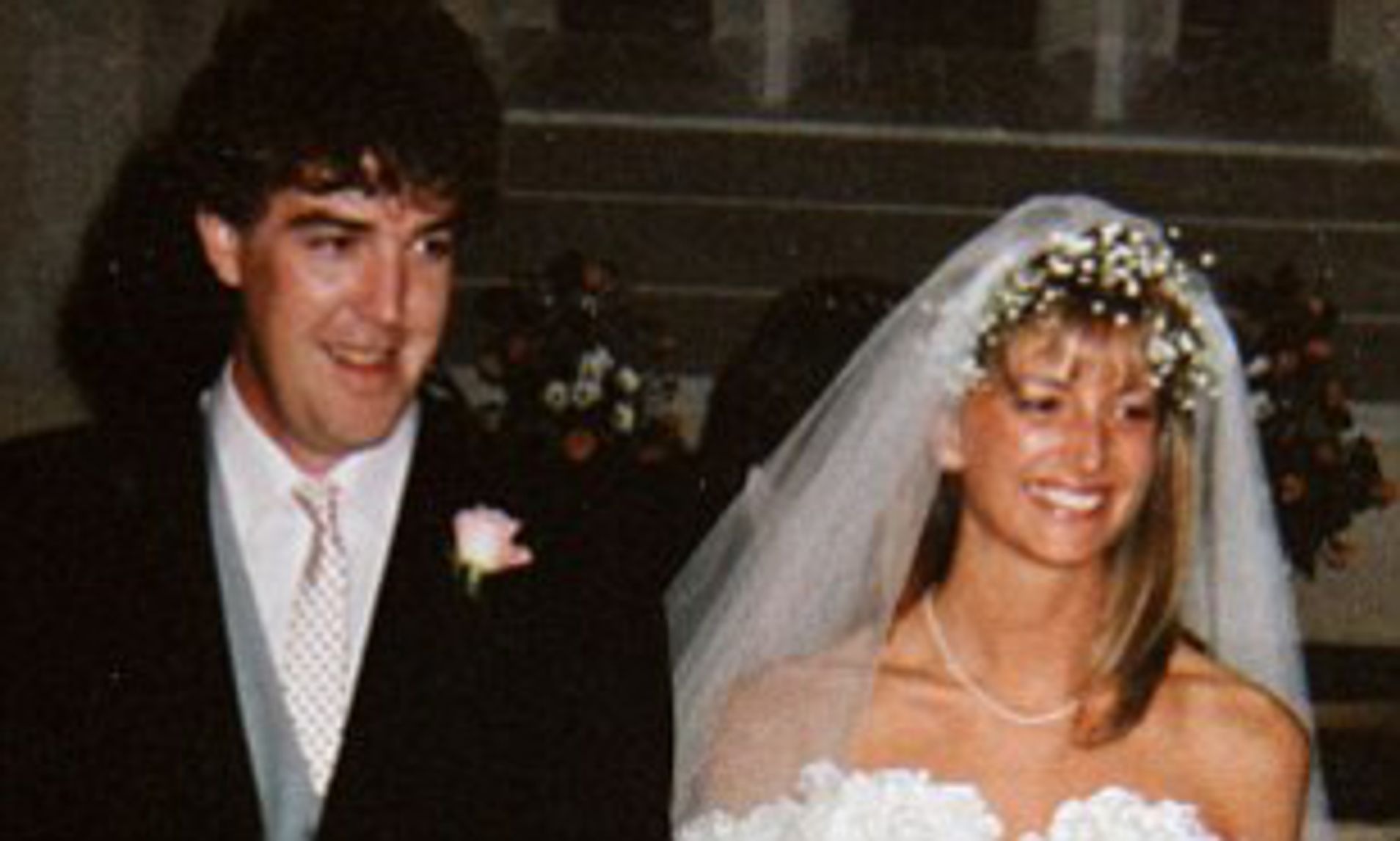 Frances Cain and Jeremy Clarkson on Their Wedding Day