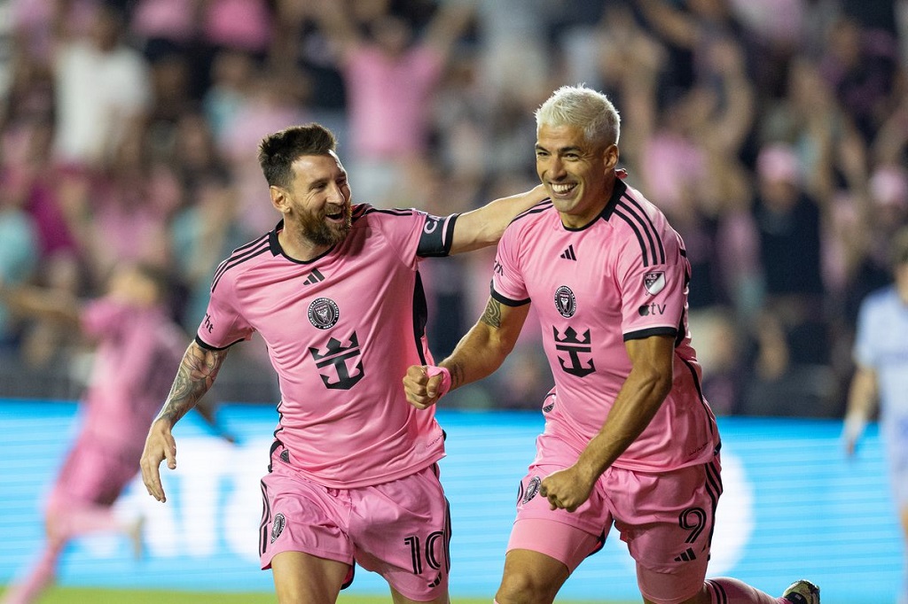 Inter Miami players celebrating a goal