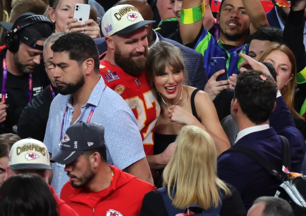 Celebrity couple, Travis Kelce and Taylor Swift, goes viral after Super Bowl celebration