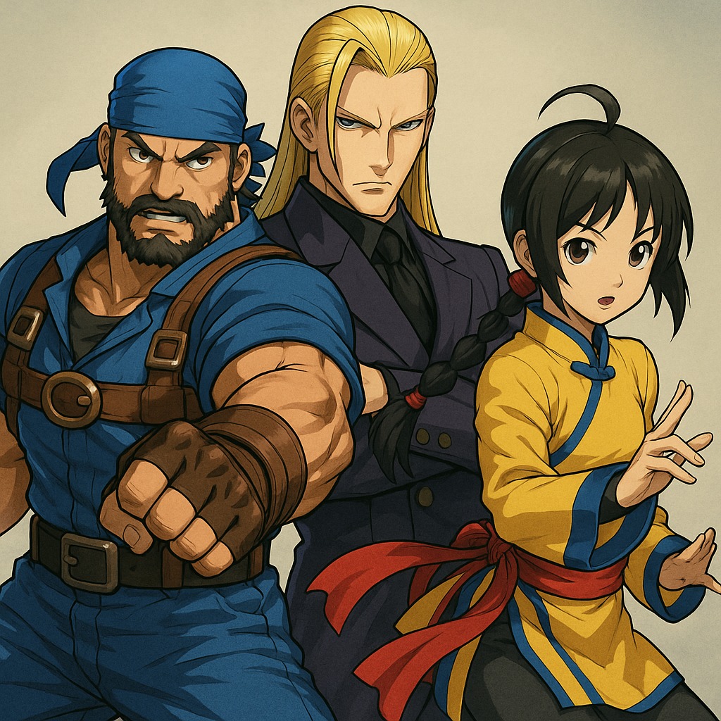 Marco, Kain, and Hotaru in Fatal Fury: City of the Wolves