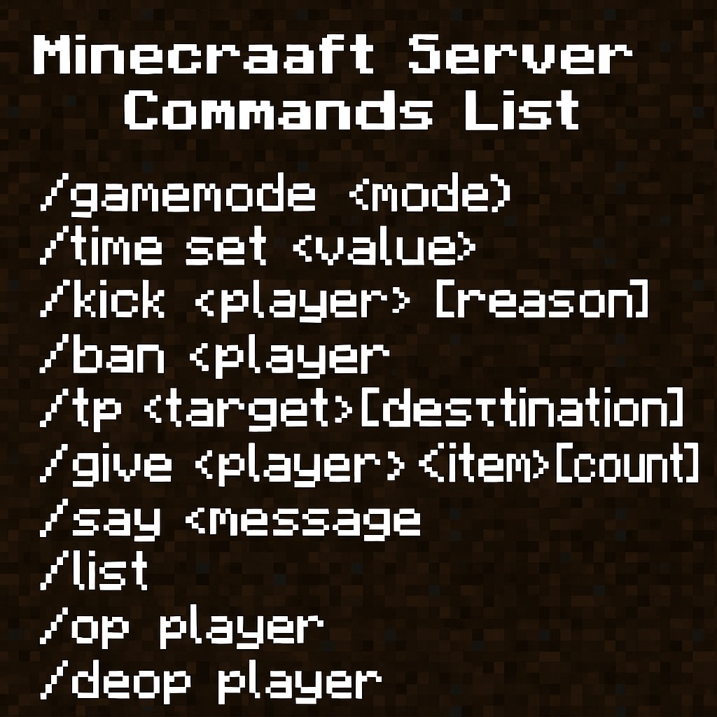 Minecraft Server Commands