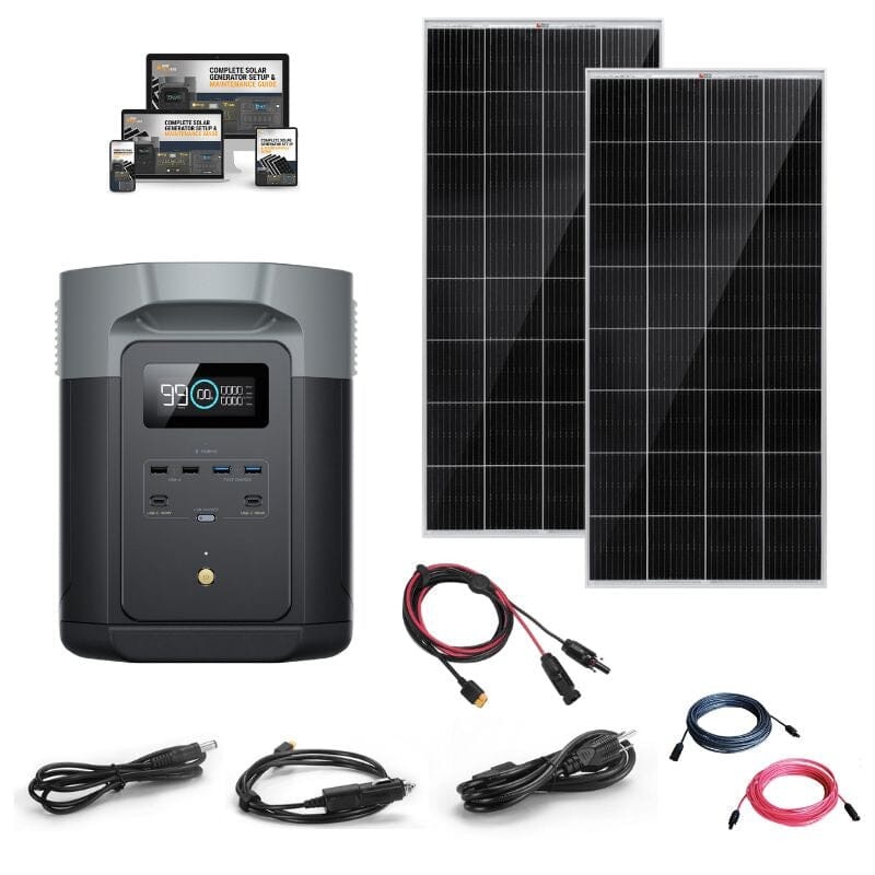 EcoFlow Delta 2 Max Solar Generator Kit With 2400W Output