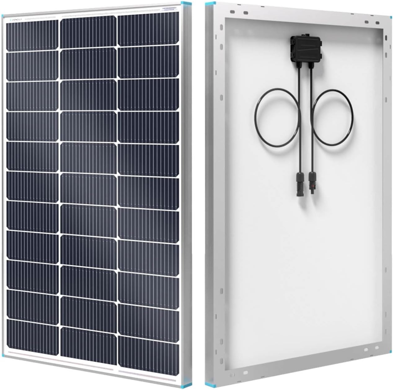 An image of Renogy solar panel with a power output of 100 watt.