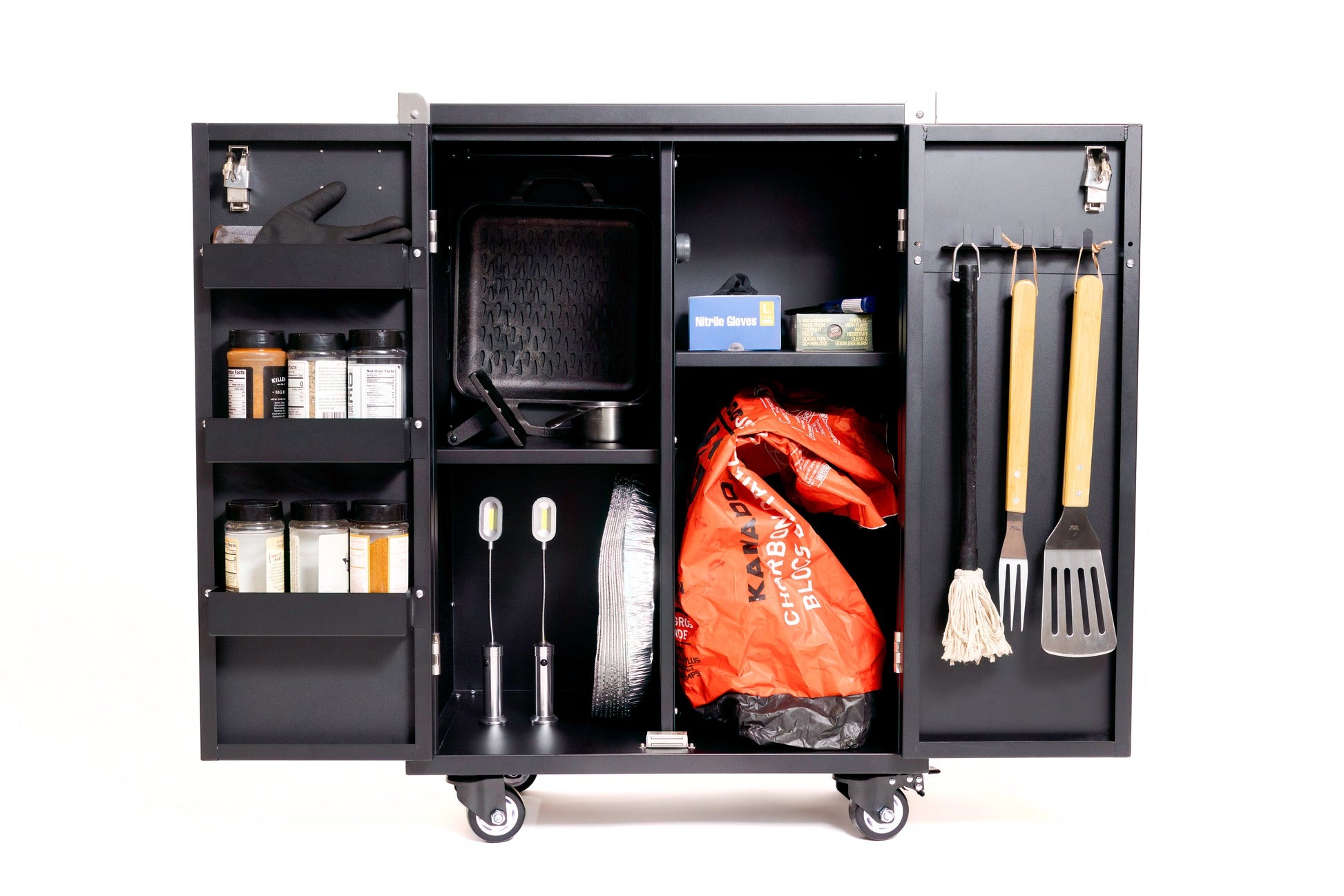 Front size of the open The GrillBox 2.0 made by The GrillBox Company