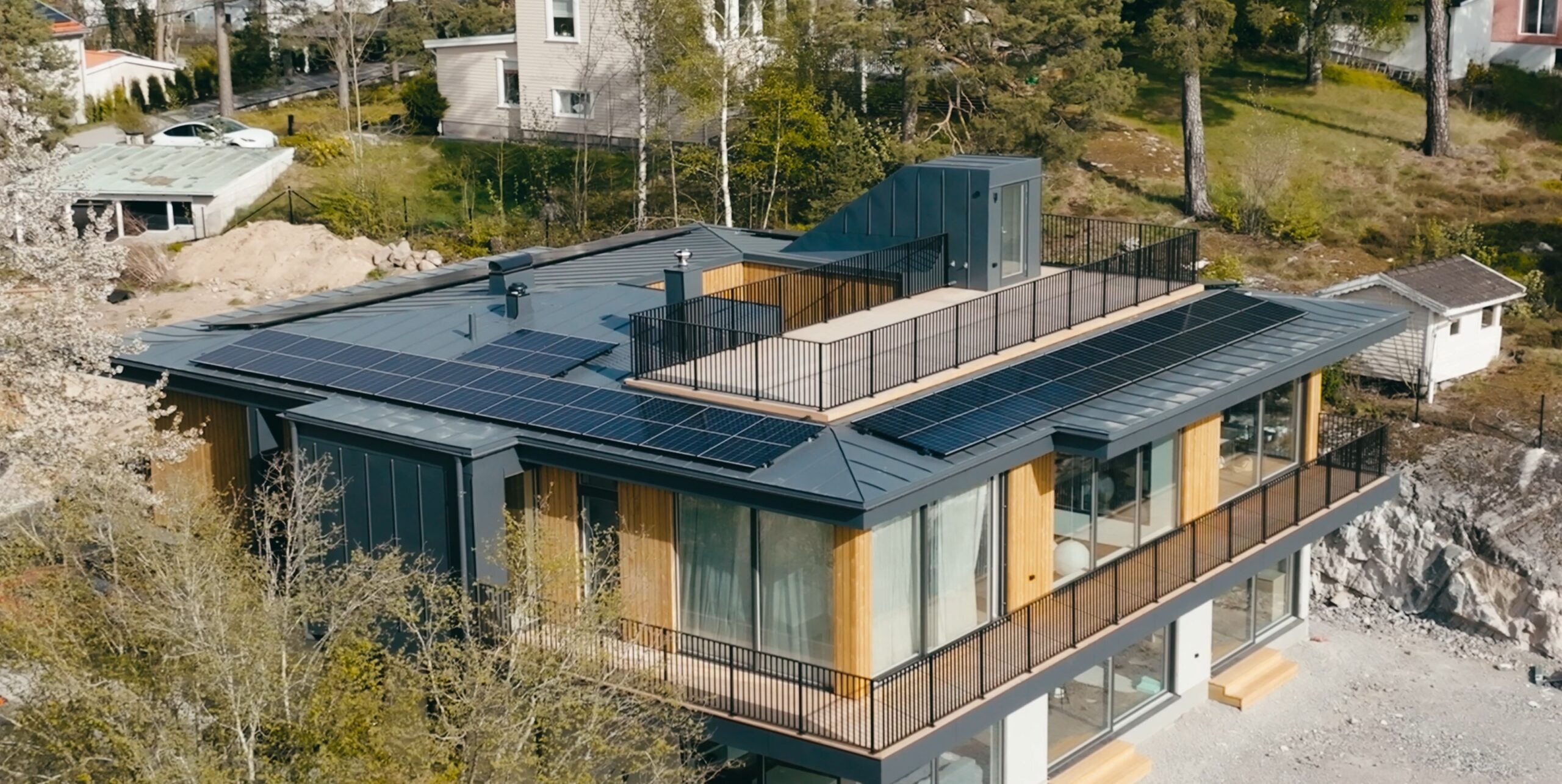 LONGi EcoLife solar panels installed on a residential building.