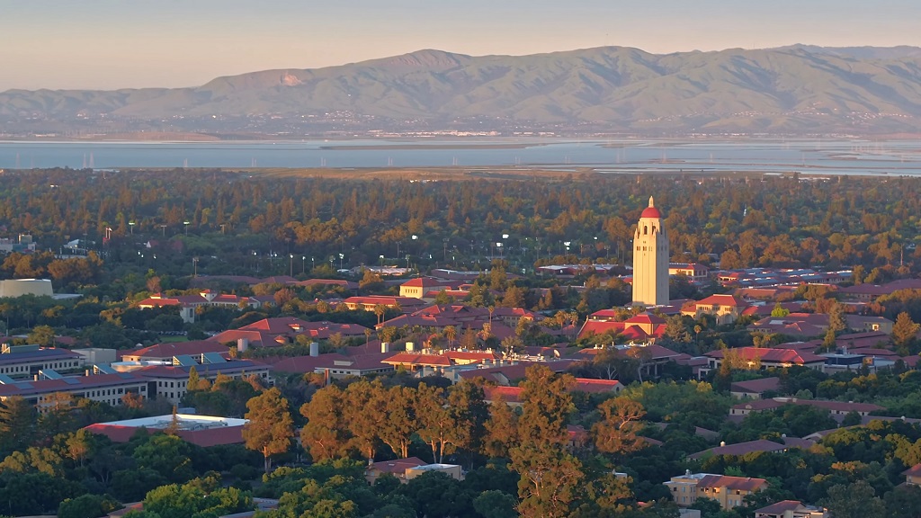 Aerial view of the Stanford Graduate School of Business
